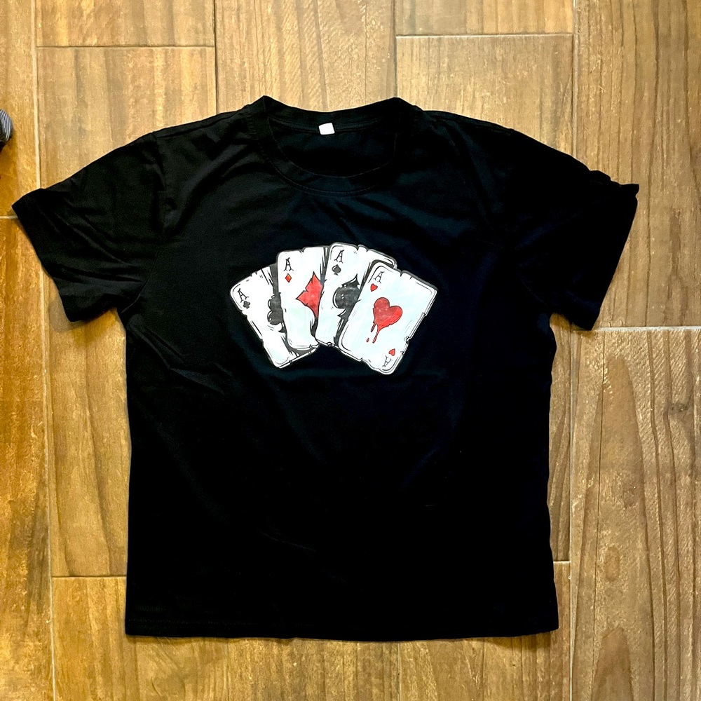 Mens black ace graphic t shirt